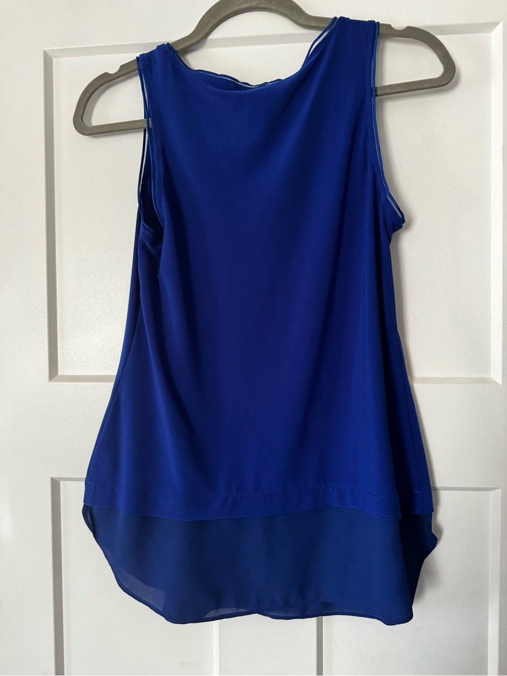 Joseph Ribkoff Royal Blue Chiffon-Back Sleeveless Tank